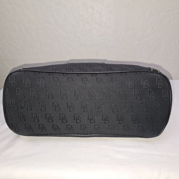 Dooney & Bourke Large Black Signature / Logo Canvas Shoulder Tote Bag - Picture 14 of 15